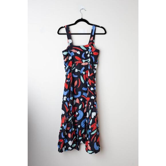 Hunter Bell Anderson Black Floral Linen Dress - Size 2 - Picture 3 of 6